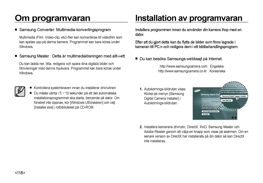 Samsung EC-I8ZZZBBA/E2 Installation av programvaran, Samsung Converter Multimedia-konvertingsprogram, Om programvaran 