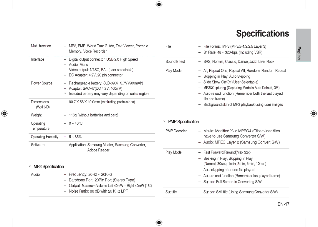 Samsung EC-I8ZZZWBB/FR, EC-I8ZZZPBA/E2, EC-I8ZZZWBA/E3, EC-I8ZZZPBA/GB, EC-I8ZZZBBA/E3, EC-I8ZZZPBB/FR, EC-I8ZZZUBA/E3 EN-17 