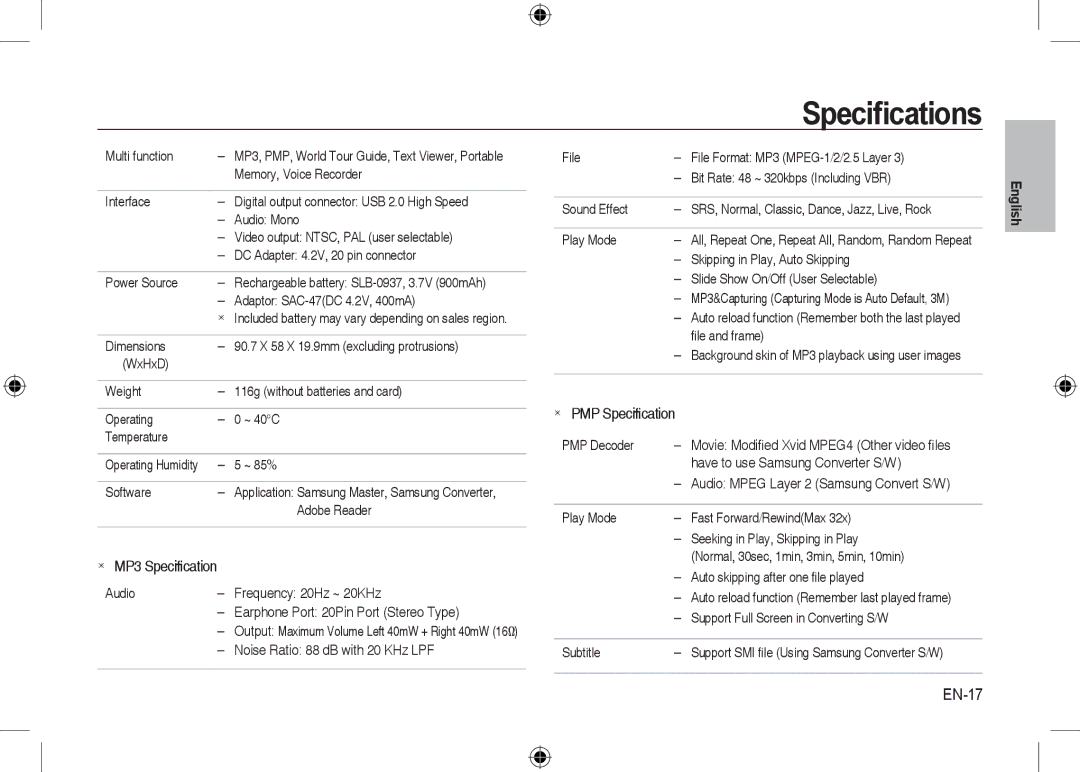 Samsung EC-I8ZZZWBB/FR, EC-I8ZZZPBA/E2, EC-I8ZZZWBA/E3, EC-I8ZZZPBA/GB, EC-I8ZZZBBA/E3, EC-I8ZZZPBB/FR, EC-I8ZZZUBA/E3 EN-17 