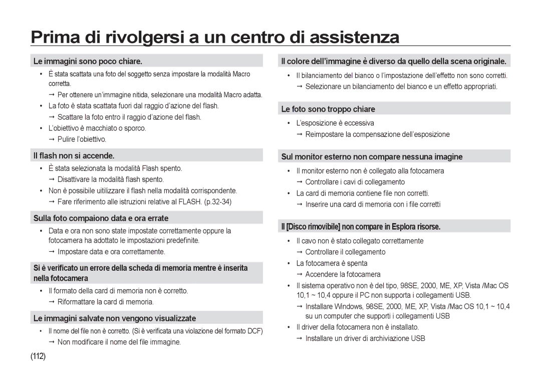 Samsung EC-I8ZZZBBA/E3 manual 112, Impostare data e ora correttamente, La fotocamera è spenta Accendere la fotocamera 