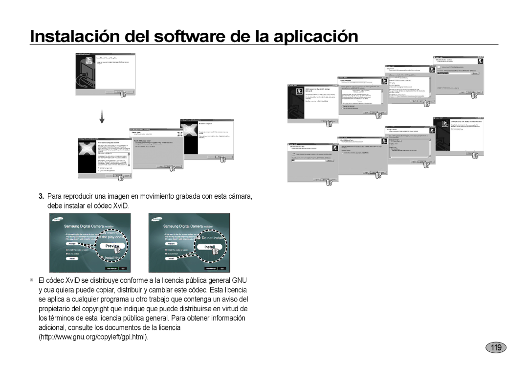 Samsung EC-I8ZZZPBA/E1, EC-I8ZZZWBA/E3, EC-I8ZZZBBA/E3, EC-I8ZZZUBA/E3 manual Instalación del software de la aplicación, 1119 