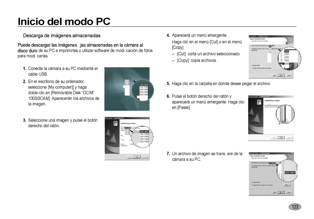 Samsung EC-I8ZZZBBA/AS, EC-I8ZZZWBA/E3, EC-I8ZZZBBA/E3, EC-I8ZZZUBA/E3, EC-I8ZZZWBA/GB Descarga de imágenes almacenadas, 123 