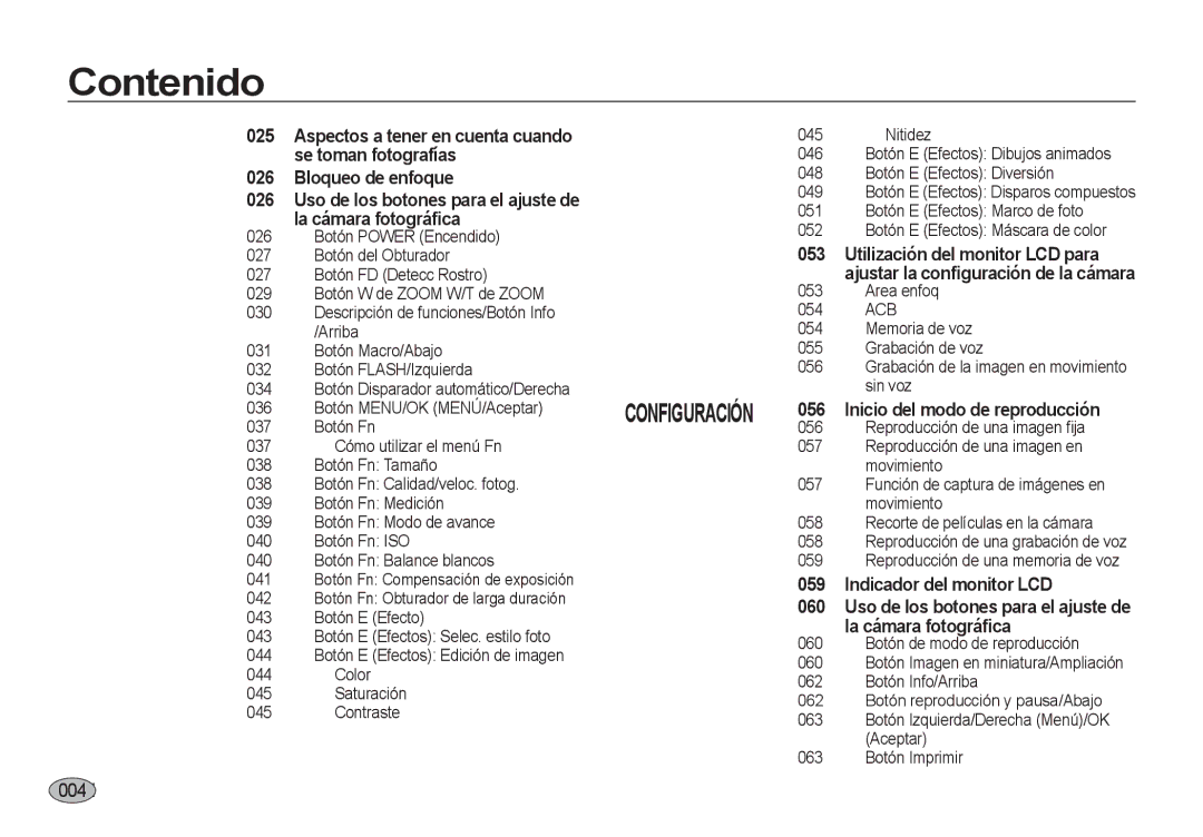 Samsung EC-I8ZZZPBA/E3, EC-I8ZZZWBA/E3, EC-I8ZZZBBA/E3, EC-I8ZZZUBA/E3 manual 0004, Acb, Uso de los botones para el ajuste de 