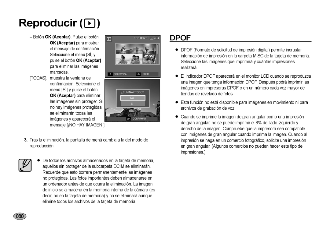 Samsung EC-I8ZZZBBA/E1, EC-I8ZZZWBA/E3, EC-I8ZZZBBA/E3, EC-I8ZZZUBA/E3, EC-I8ZZZWBA/GB manual 080, OK Aceptar para mostrar 