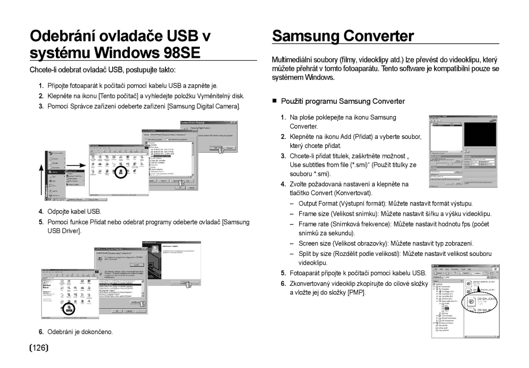 Samsung EC-I8ZZZBBA/E3, EC-I8ZZZWBA/E3 manual Samsung Converter, Chcete-li odebrat ovladač USB, postupujte takto 