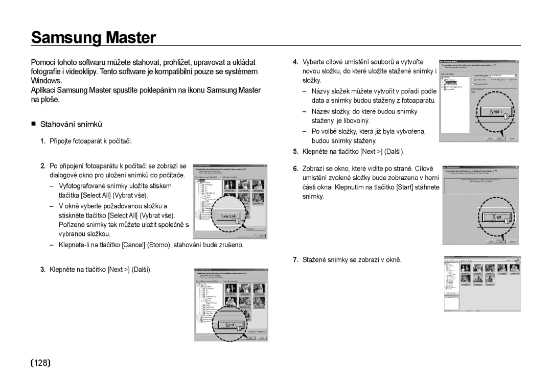 Samsung EC-I8ZZZBBA/E3, EC-I8ZZZWBA/E3 manual Samsung Master, Připojte fotoaparát k počítači 