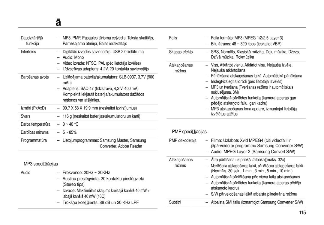 Samsung EC-I8ZZZWBA/RU, EC-I8ZZZBBA/RU manual 115 