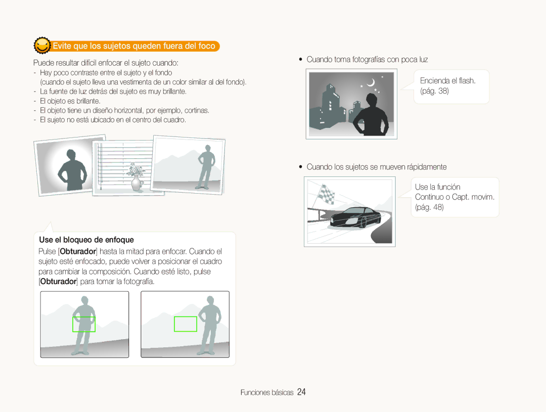 Samsung EC-IT100BBP/E1 manual Evite que los sujetos queden fuera del foco 