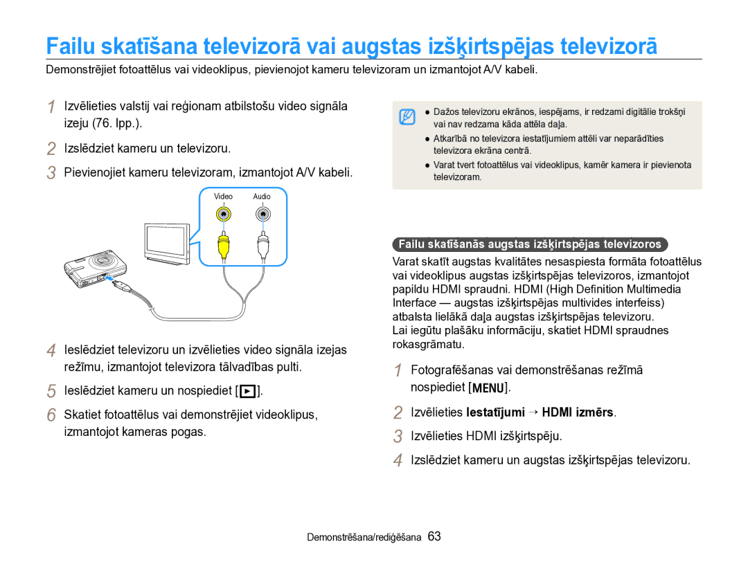 Samsung EC-IT100BBP/RU, EC-IT100SBP/RU manual Izvēlieties valstij vai reģionam atbilstošu video signāla, Izeju 76. lpp 