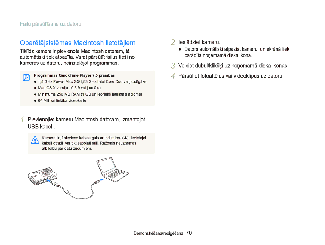 Samsung EC-IT100SBP/RU, EC-IT100BBP/RU manual Operētājsistēmas Macintosh lietotājiem 