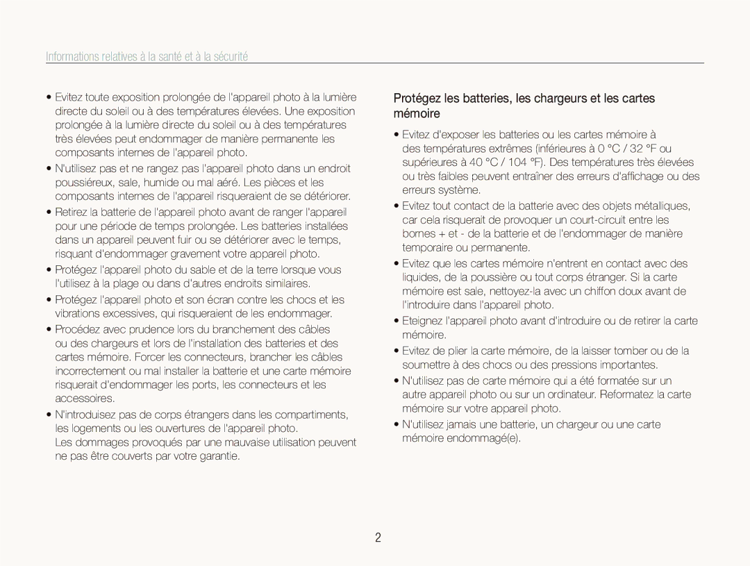 Samsung EC-IT100RBP/FR, EC-IT100UBP/FR, EC-IT100SBP/FR, EC-IT100BBP/FR Informations relatives à la santé et à la sécurité 