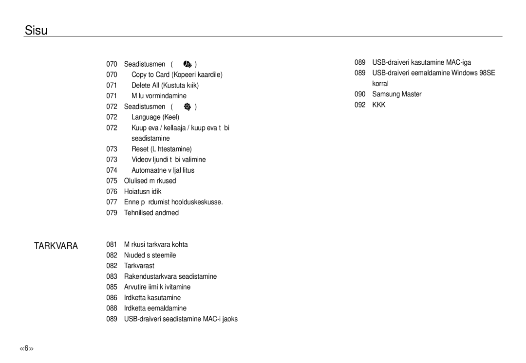 Samsung EC-J45ABDA/EU3 manual Tarkvara 