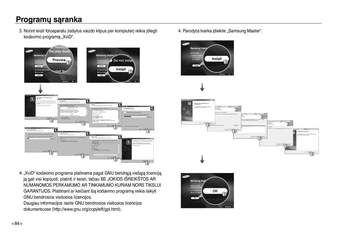 Samsung EC-J45ABDA/EU3 manual Parodyta tvarka įdiekite „Samsung Master 