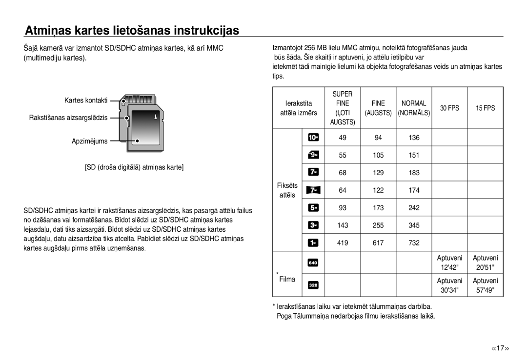 Samsung EC-J45ABDA/EU3 manual 30 FPS, 136, 151, Fiksēts, 174 Attēls, 242, 345, 732 