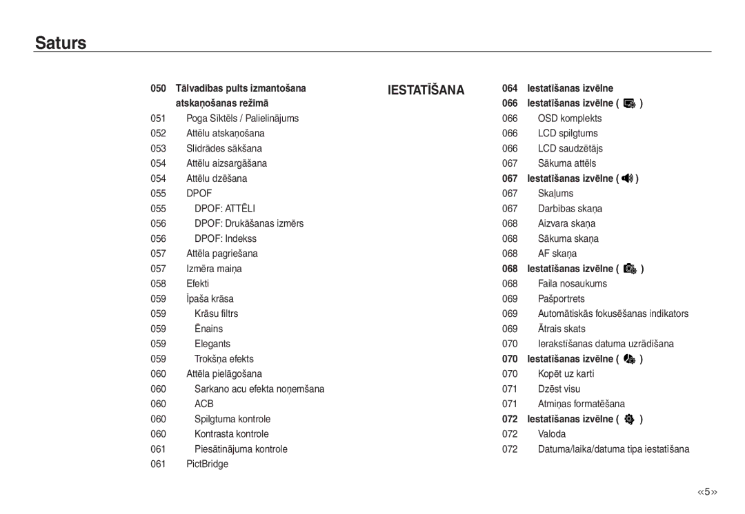 Samsung EC-J45ABDA/EU3 manual Dpof Attēli, Acb 