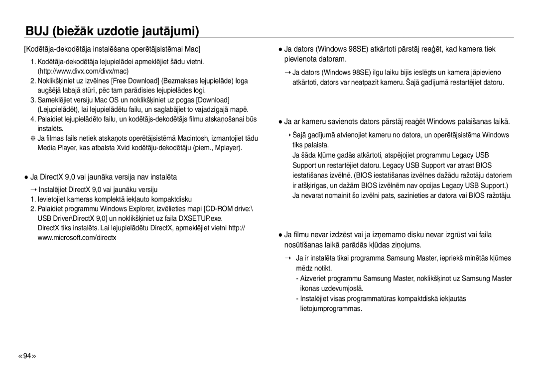 Samsung EC-J45ABDA/EU3 manual Kodētāja-dekodētāja instalēšana operētājsistēmai Mac 