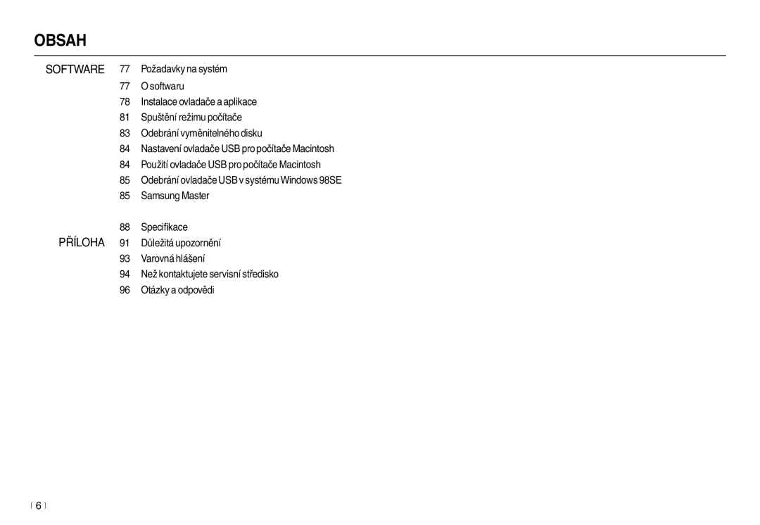 Samsung EC-L100ZSHA/E3, EC-L100ZBDA/E3, EC-L100ZSDA/E3, EC-L100ZBHA/E3 manual Software 