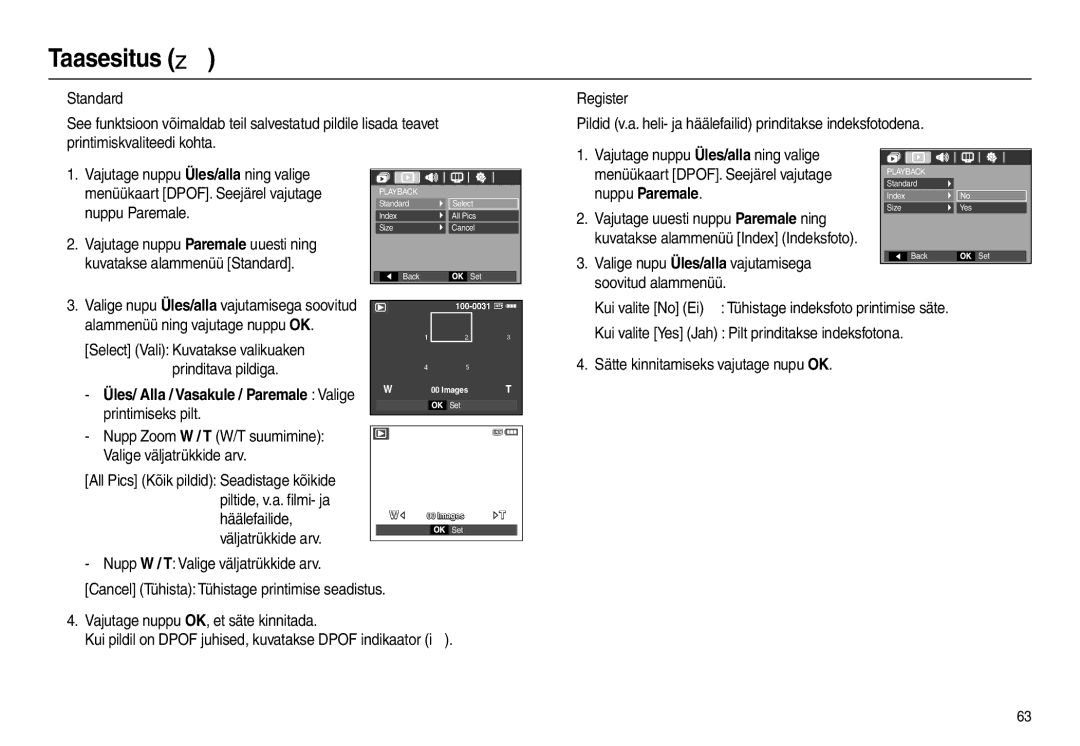 Samsung EC-L100ZSBA/RU, EC-L100ZBBA/RU manual Nuppu Paremale 