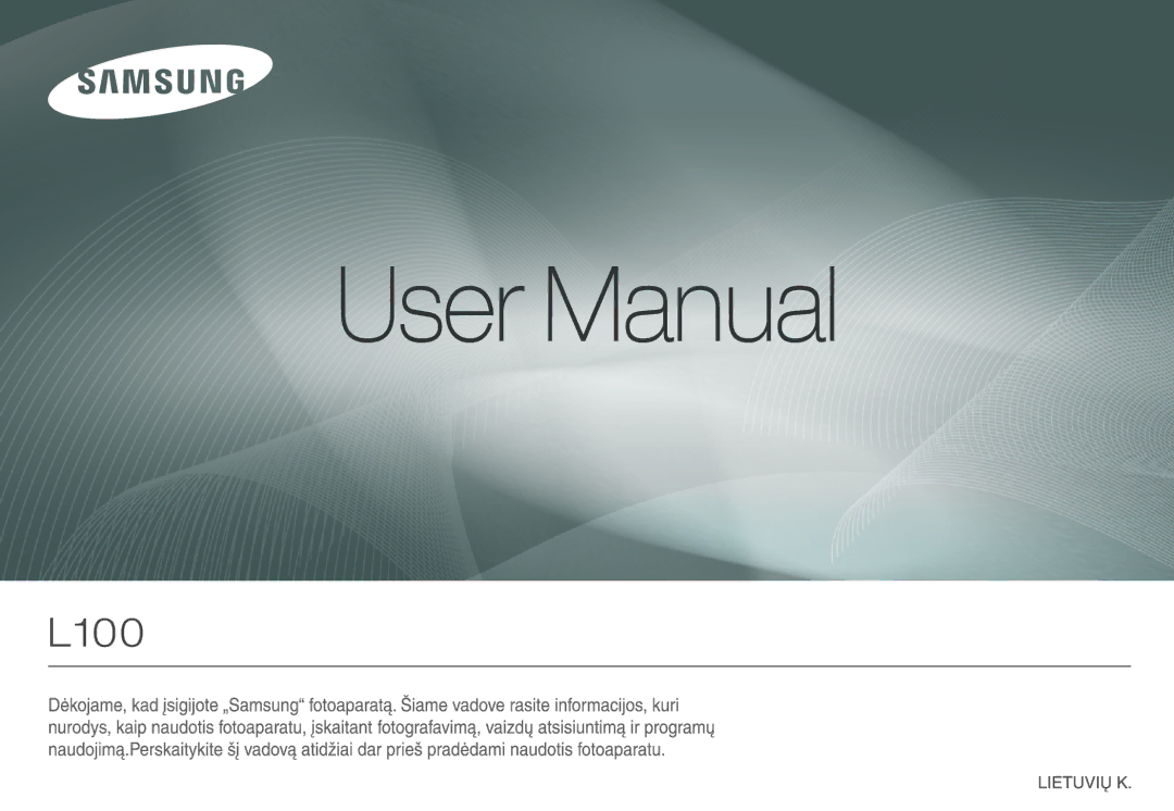 Samsung EC-L100ZSFA/FR, EC-L100ZUDA/E3, EC-L100ZBDA/E3, EC-L100ZUBA/E2, EC-L100ZBBA/FR, EC-L100ZBFA/FR, EC-L100ZUBA/FR manual 