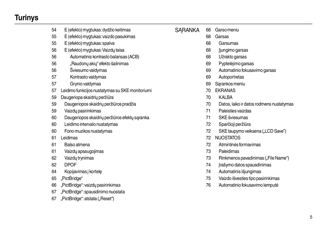 Samsung EC-L100ZSBA/RU manual Efekto mygtukas dydžio keitimas, Garso meniu, Daugeriopa skaidrių peržiūra, Leidimas 