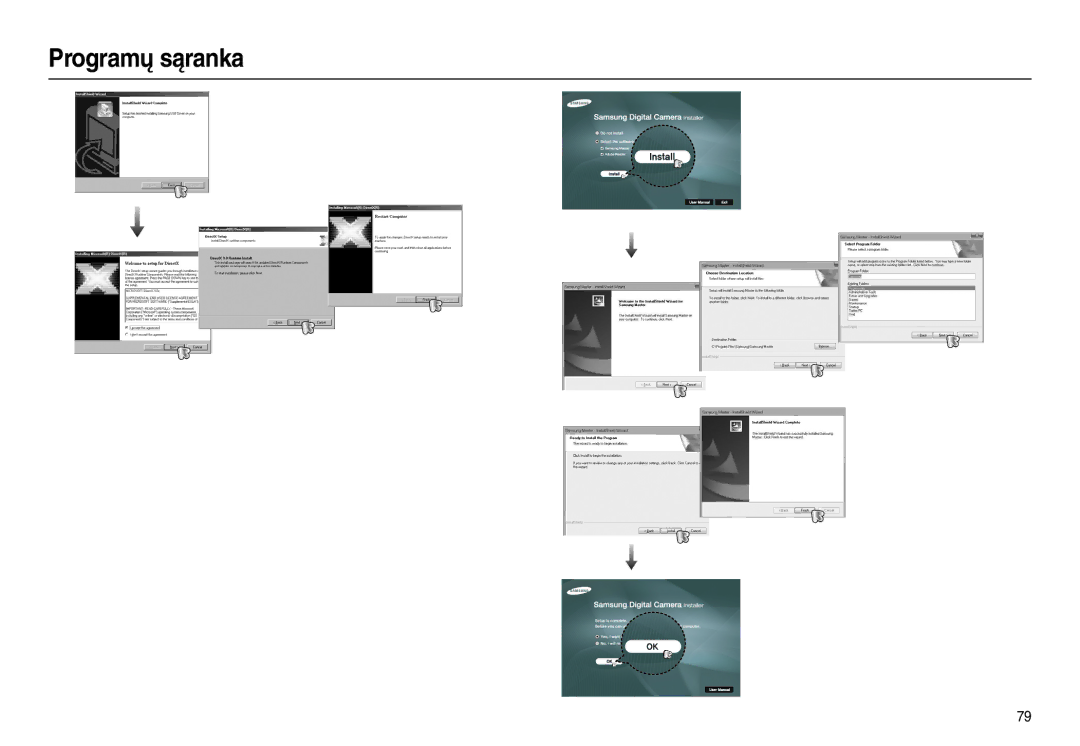 Samsung EC-L100ZSBA/RU, EC-L100ZBBA/RU manual Programų sąranka 