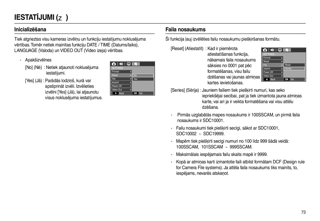 Samsung EC-L100ZSBA/RU, EC-L100ZBBA/RU manual Inicializēšana, Faila nosaukums 