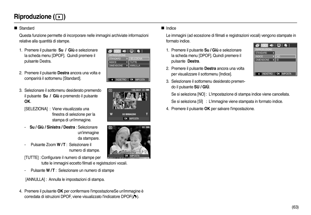 Samsung EC-L100ZSBB/E1, EC-L100ZUDA/E3 manual Stampa di unimmagine, Pulsante Zoom W / T Selezionare il Numero di stampe 