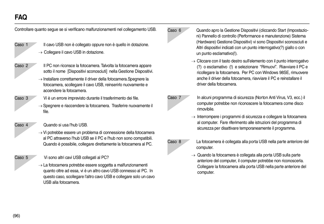 Samsung EC-L100ZUBB/IT, EC-L100ZUDA/E3, EC-L100ZBDA/E3, EC-L100ZUBA/E2, EC-L100ZSBA/E2, EC-L100ZSDA/E3, EC-L100ZSBA/FR manual Faq 