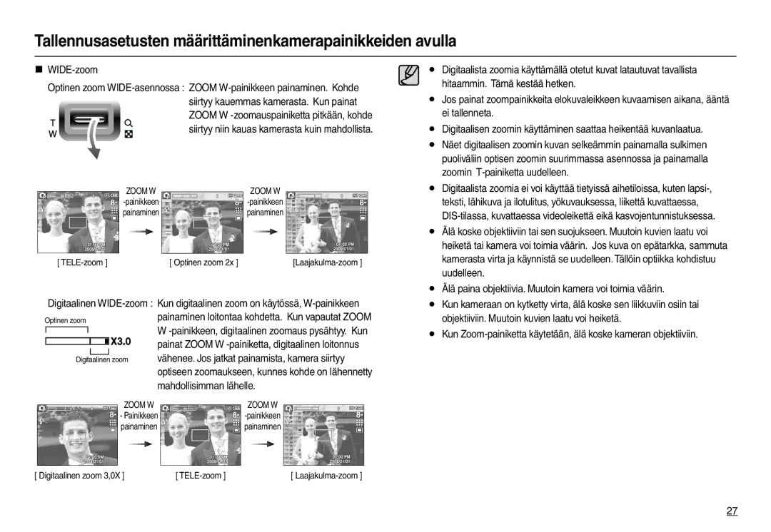 Samsung EC-L100ZUBA/E2 manual Hitaammin. Tämä kestää hetken, Ei tallenneta, Zoomin T-painiketta uudelleen, Uudelleen 