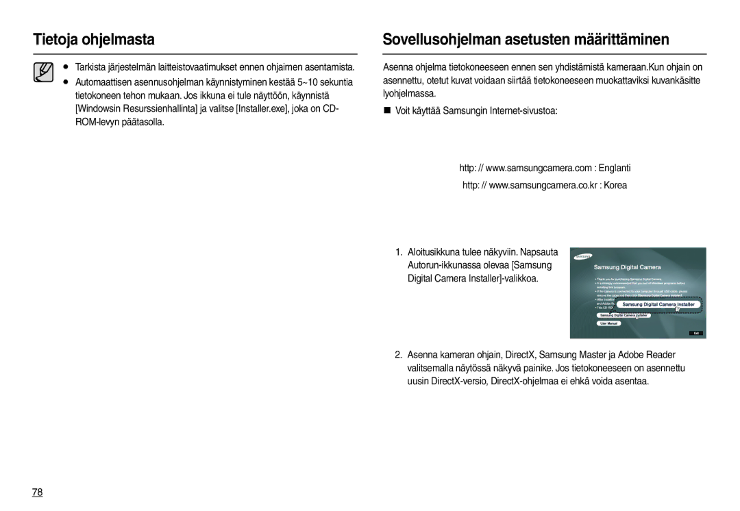 Samsung EC-L100ZBDA/E3, EC-L100ZUDA/E3, EC-L100ZUBA/E2, EC-L100ZSBA/E2 manual Sovellusohjelman asetusten määrittäminen 