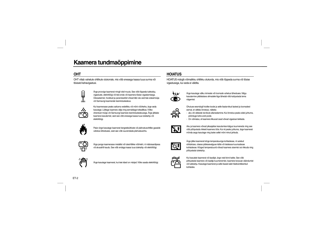 Samsung EC-L100ZRBA/MX, EC-L100ZUDA/E3, EC-L100ZSFA/FR, EC-L100ZBDA/E3, EC-L100ZUBA/E2, EC-L100ZBBA/FR, EC-L100ZUAA Oht, ET-2 