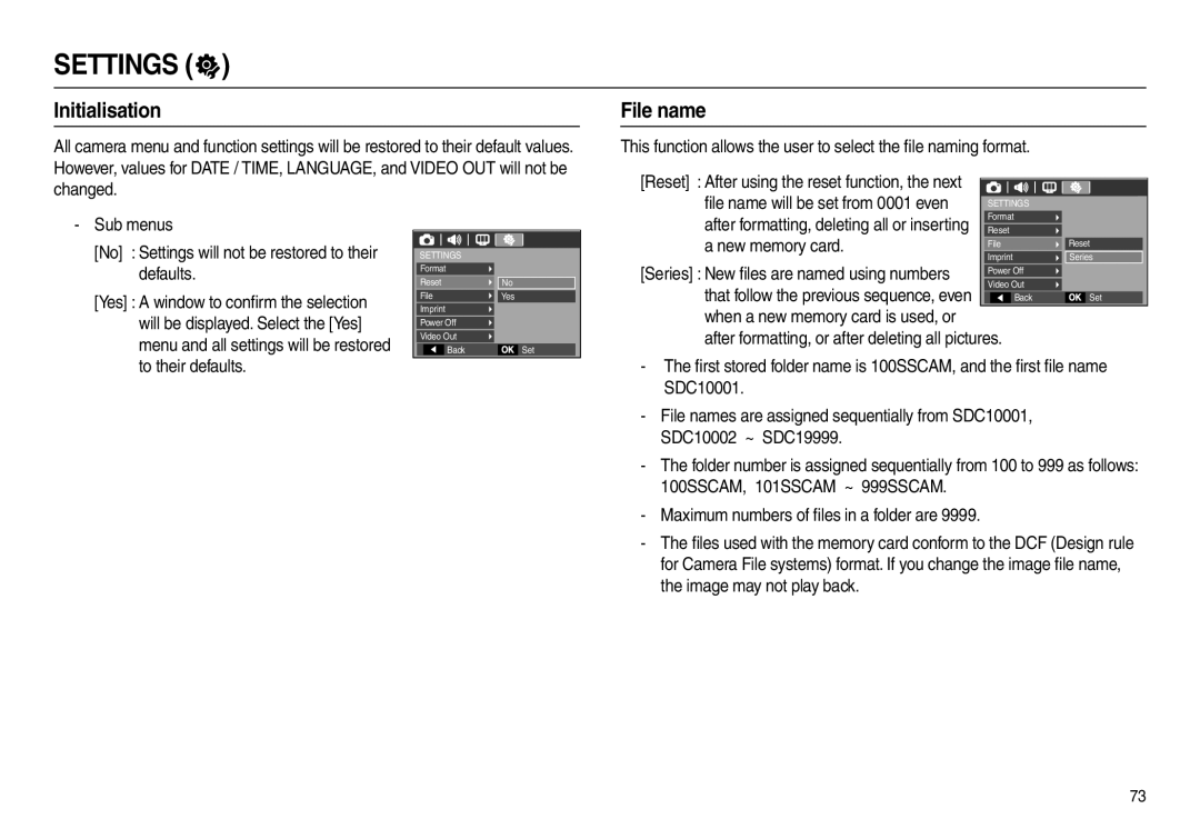 Samsung EC-L100ZUBA/MX, EC-L100ZUDA/E3, EC-L100ZSFA/FR, EC-L100ZBDA/E3, EC-L100ZUBA/E2, EC-L100ZUAA Initialisation, File name 