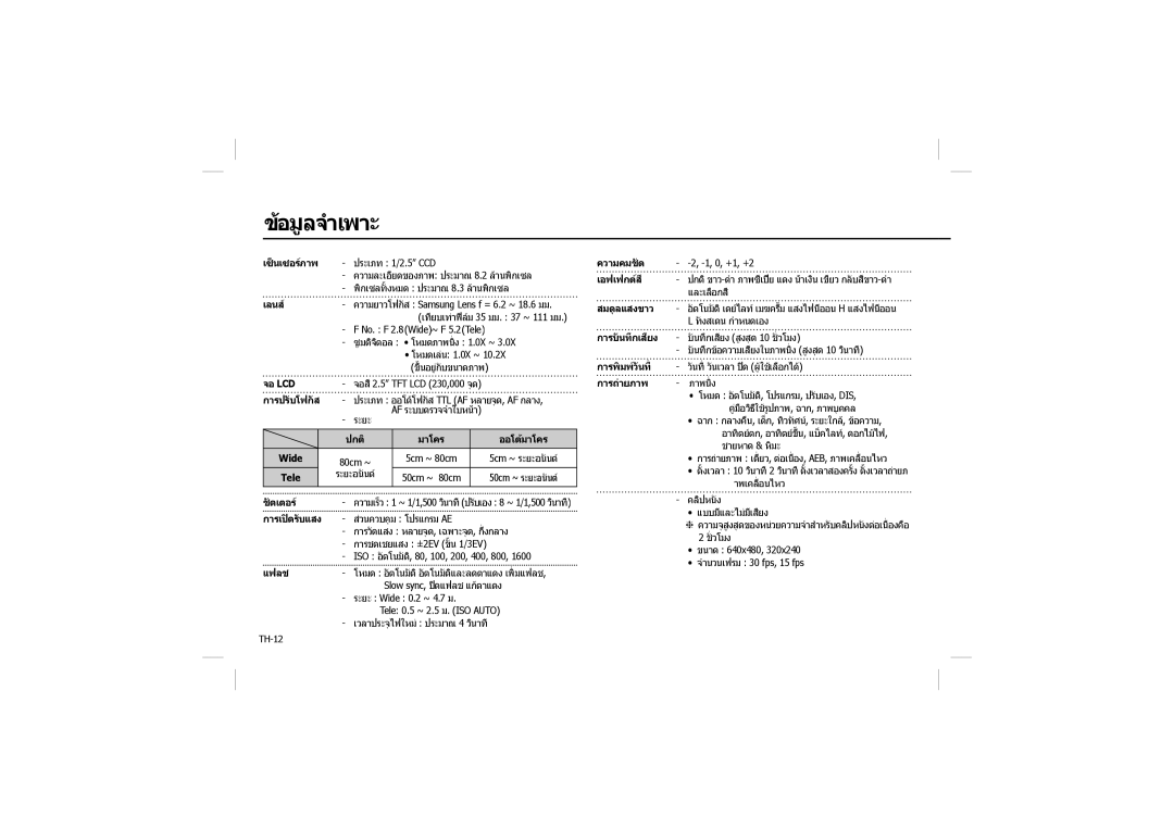 Samsung EC-L100ZBBA/TR, EC-L100ZUDA/E3, EC-L100ZSFA/FR, EC-L100ZBDA/E3, EC-L100ZUBA/E2, EC-L100ZUAA อมูลจำเพาะ, เซ็นเซอรภาพ 