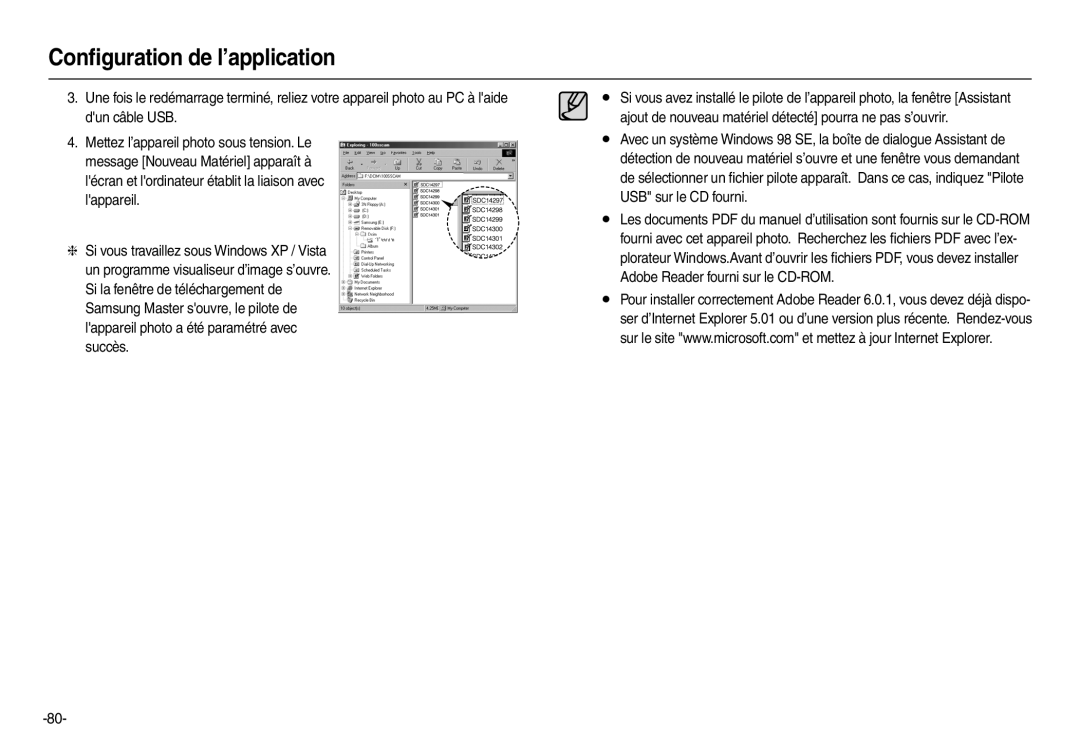 Samsung EC-L100ZSFA/FR, EC-L100ZUDA/E3, EC-L100ZBDA/E3, EC-L100ZUBA/E2, EC-L100ZBBA/FR manual Conﬁguration de l’application 