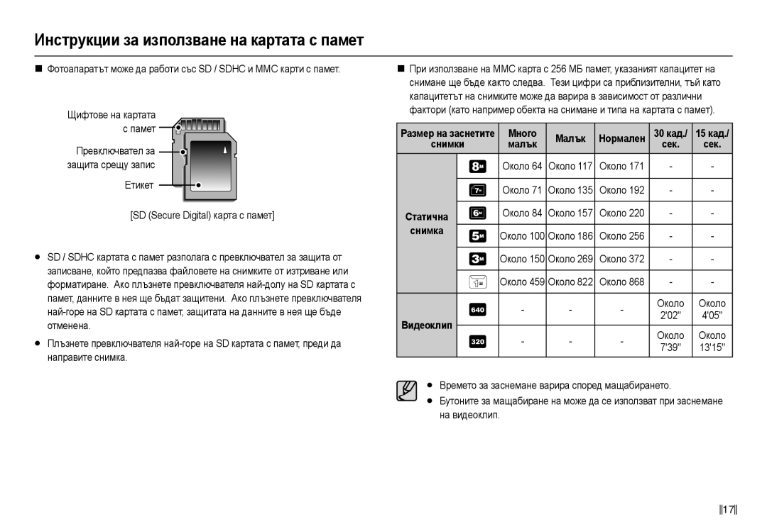 Samsung EC-L110ZBHA/E3, EC-L110ZBDA/E3, EC-L110ZSDA/E3, EC-L110ZSHA/E3 Ɇнɨгɨ Ɇɚлък Ɇɨɪмɚлɟн, Ɫɟк, Ɉɤɨɥɨ, Ɫнимкɚ, Ȼидɟɨклип 