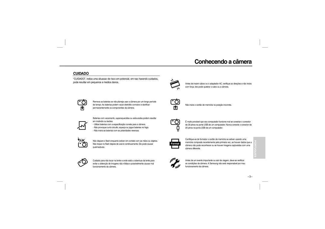 Samsung EC-L110ZSAA, EC-L110ZPDA/E3, EC-L110ZSBA/FR, EC-L110ZUDA/E3, EC-L110ZBDA/E3, EC-L110ZBBA/FR, EC-L110ZRFA/FR Cuidado 