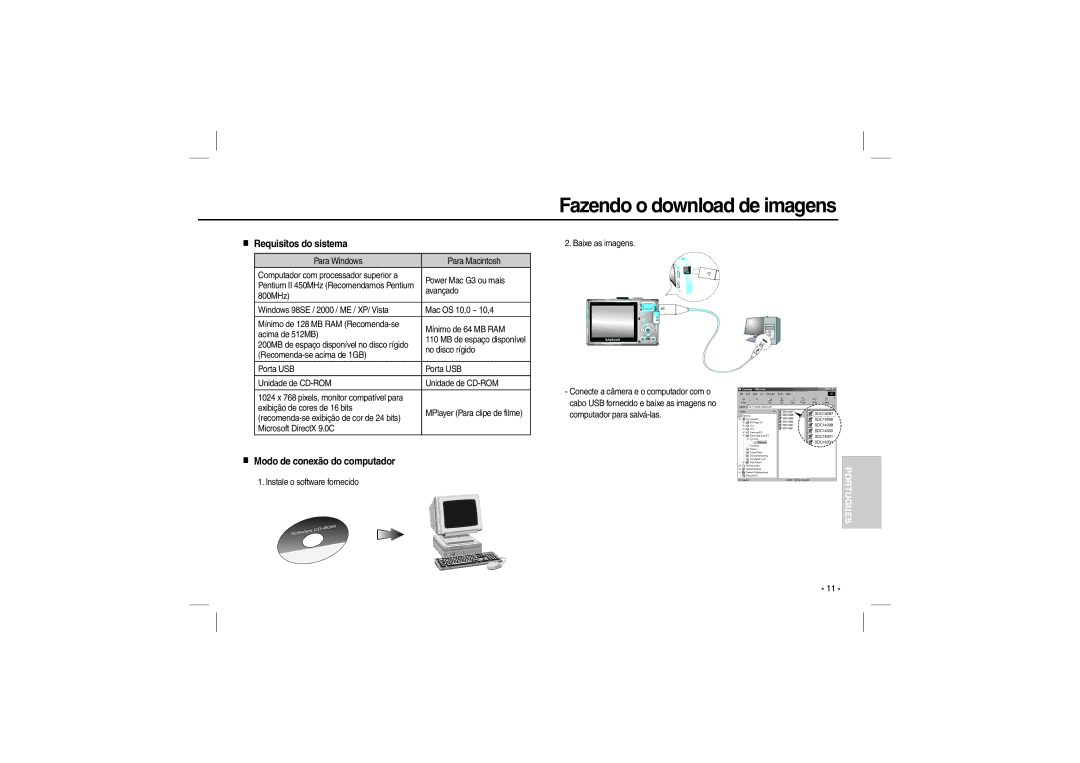 Samsung EC-L110ZUBA/BN, EC-L110ZPDA/E3, EC-L110ZSBA/FR, EC-L110ZUDA/E3 Fazendo o download de imagens, Requisitos do sistema 