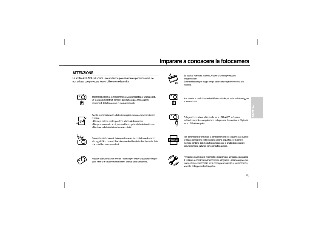 Samsung EC-L110ZUDC/AS, EC-L110ZPDA/E3, EC-L110ZSBA/FR, EC-L110ZUDA/E3, EC-L110ZBDA/E3 Attenzione, Porta USB del computer 