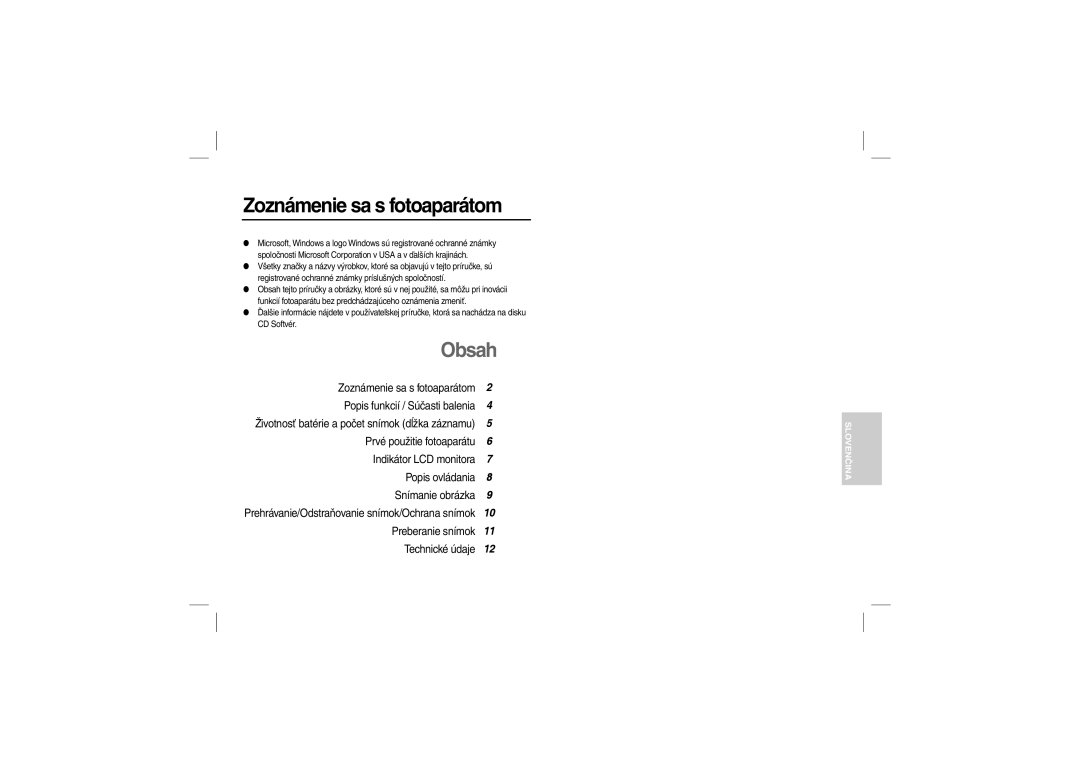 Samsung EC-L110ZRBB/AS, EC-L110ZPDA/E3, EC-L110ZSBA/FR, EC-L110ZUDA/E3, EC-L110ZBDA/E3 manual Zoznámenie sa s fotoaparátom 