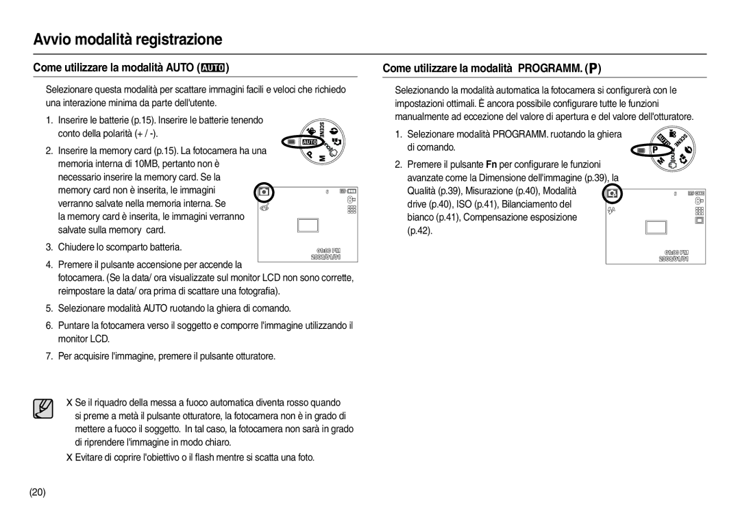 Samsung EC-L110ZBFA/IT, EC-L110ZPDA/E3, EC-L110ZUDA/E3 manual Avvio modalità registrazione, Come utilizzare la modalità Auto 