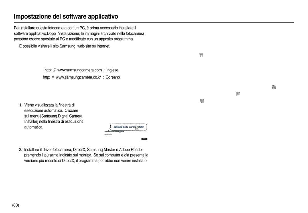 Samsung EC-L110ZBFA/IT Impostazione del software applicativo, „ É possibile visitare il sito Samsung web-site su internet 