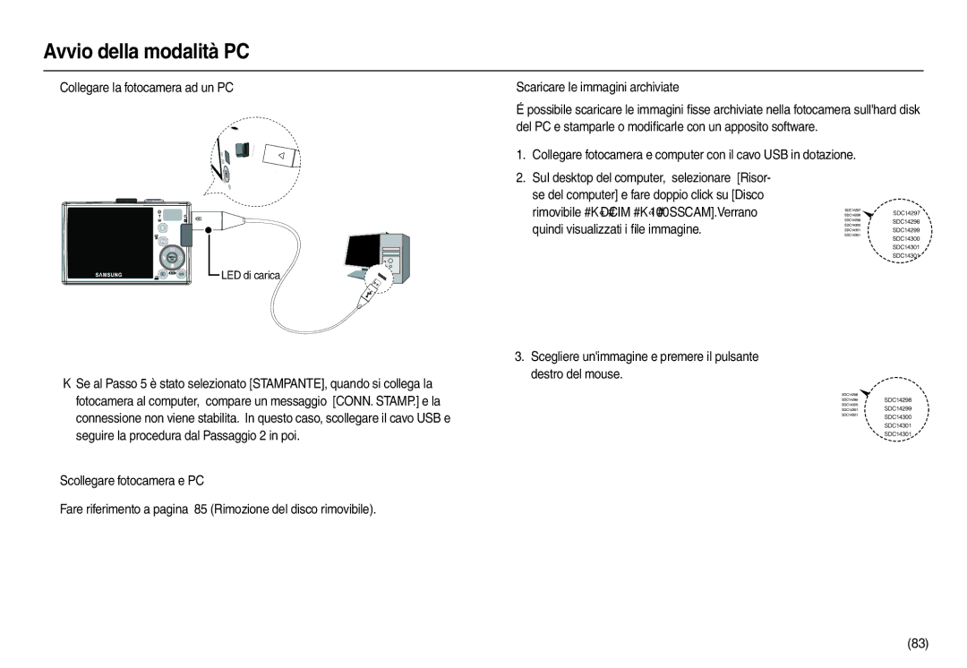 Samsung EC-L110ZRBA/E1 „ Collegare la fotocamera ad un PC, Scegliere unimmagine e premere il pulsante destro del mouse 