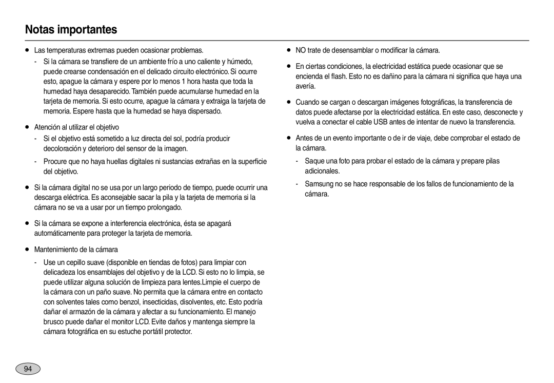 Samsung EC-L110ZBBA/GB manual Las temperaturas extremas pueden ocasionar problemas, Atención al utilizar el objetivo 