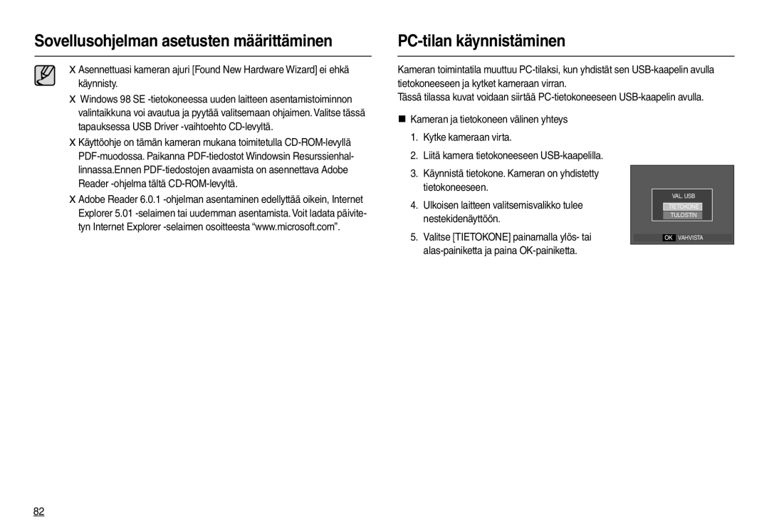 Samsung EC-L110ZBDA/E3, EC-L110ZPDA/E3, EC-L110ZUDA/E3 manual PC-tilan käynnistäminen, Reader -ohjelma tältä CD-ROM-levyltä 