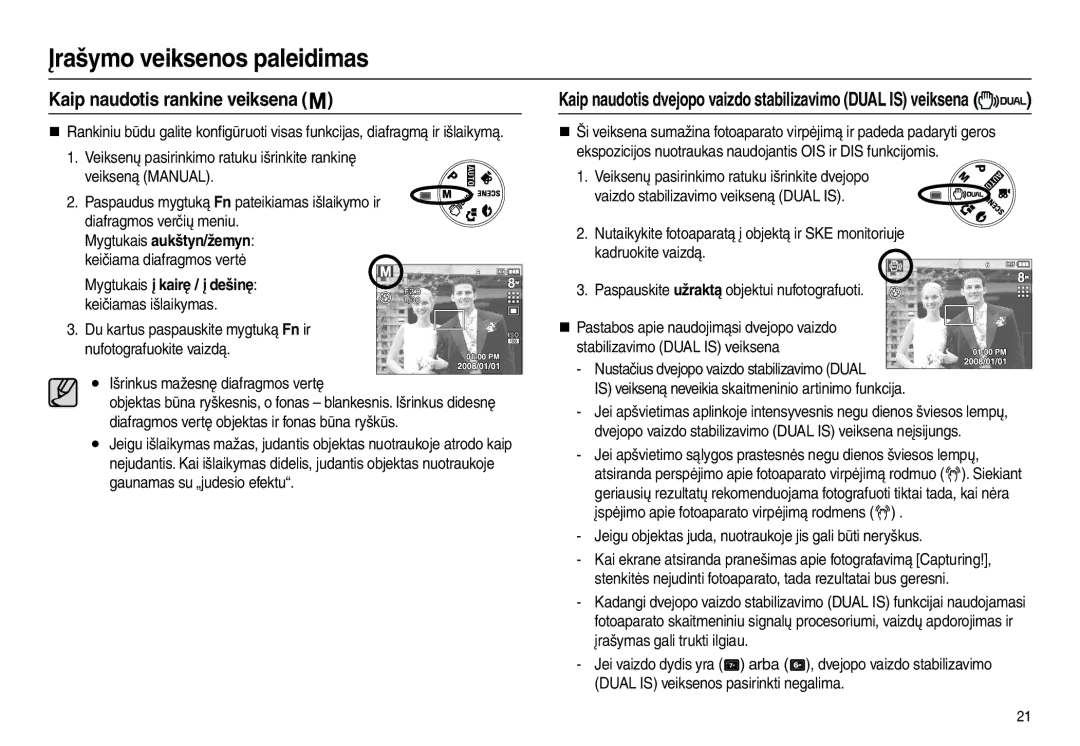 Samsung EC-L110ZSBA/RU manual Kaip naudotis rankine veiksena, Jeigu objektas juda, nuotraukoje jis gali būti neryškus 