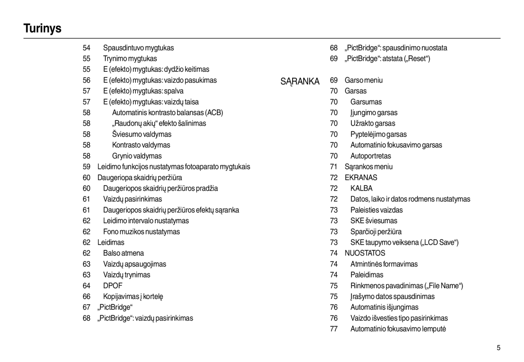 Samsung EC-L110ZSBA/RU Spausdintuvo mygtukas, Garso meniu, Sąrankos meniu, Daugeriopa skaidrių peržiūra, Balso atmena 