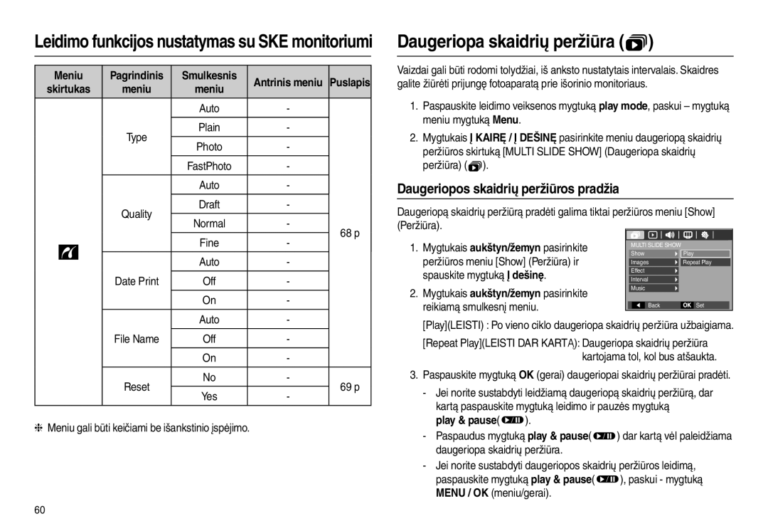 Samsung EC-L110ZBBA/RU, EC-L110ZRBA/RU Daugeriopa skaidrių peržiūra , Daugeriopos skaidrių peržiūros pradžia, Smulkesnis 