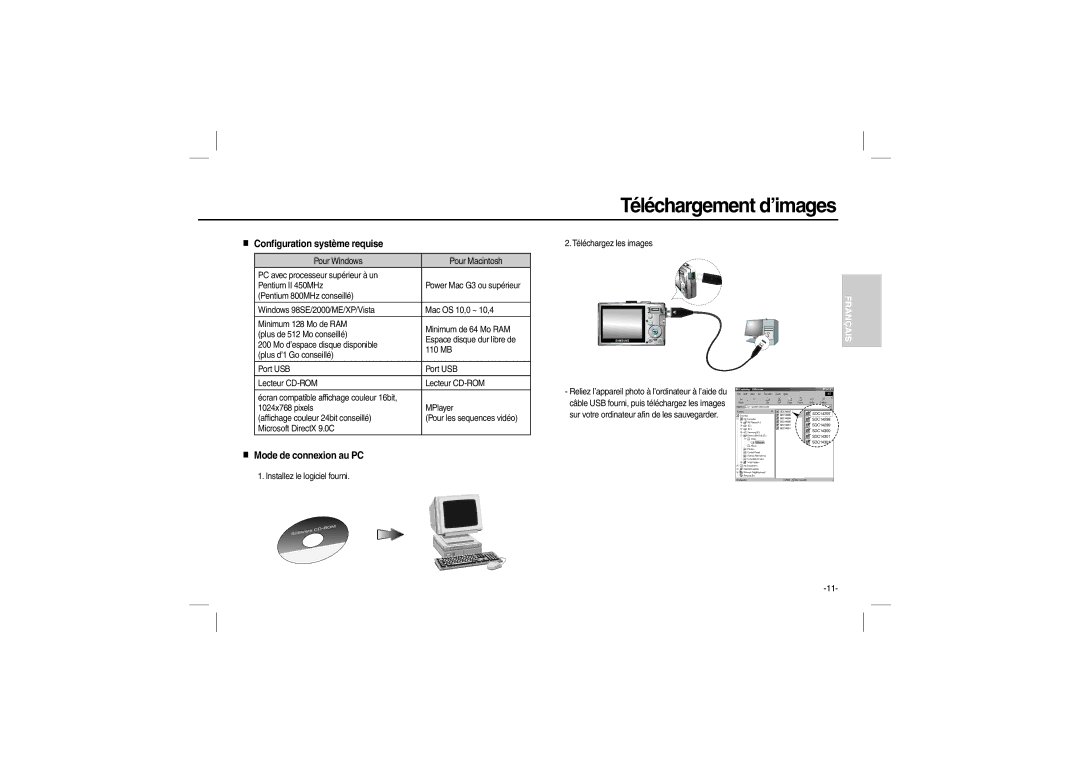 Samsung EC-L200ZRBB/IT, EC-L200ZBBA/FR, EC-L200ZRBA/FR manual Téléchargement d’images, Configuration système requise 