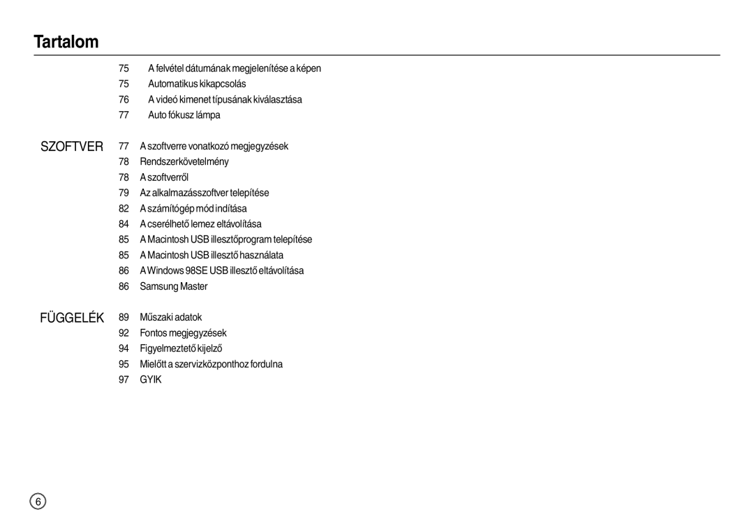 Samsung EC-L200ZSBB/IT manual Gyik 