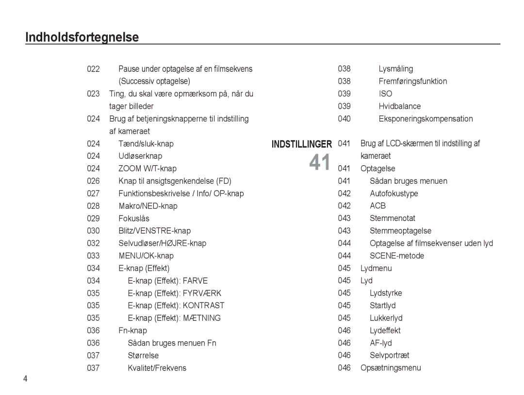 Samsung EC-L201ZBBA/E2 manual Lysmåling Successiv optagelse Fremføringsfunktion, Tager billeder 039 Hvidbalance 